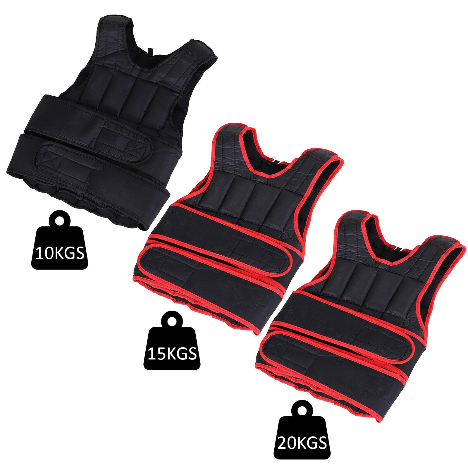 Weight Vest Adjustable Exerice Workout W/ 36 Weights Padding Fitness Black