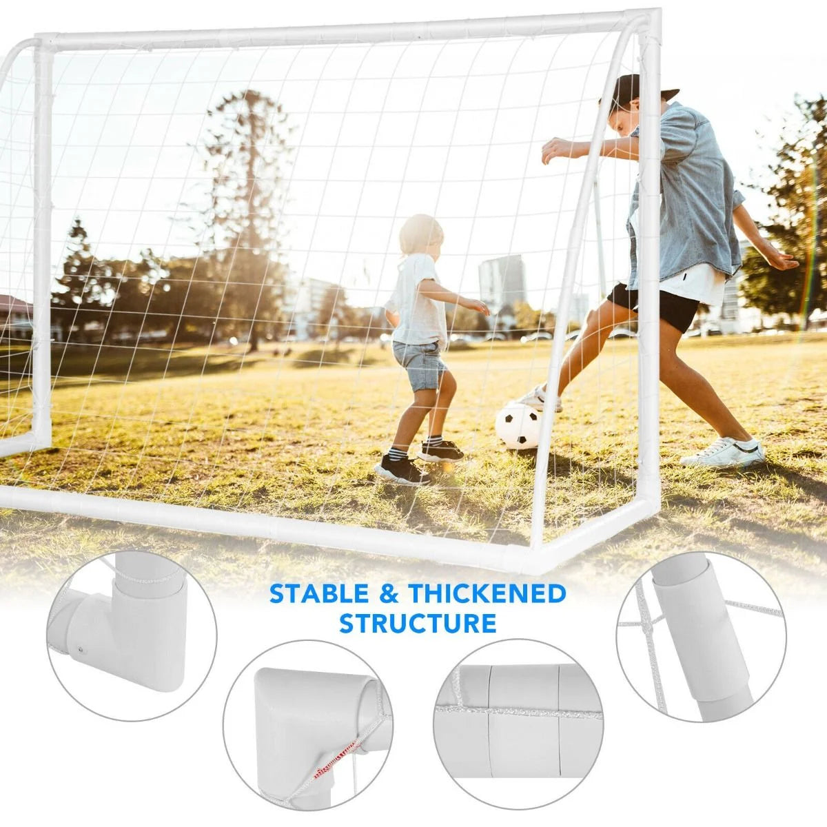 Portable Soccer Goal with PVC Frame and High-Strength Netting