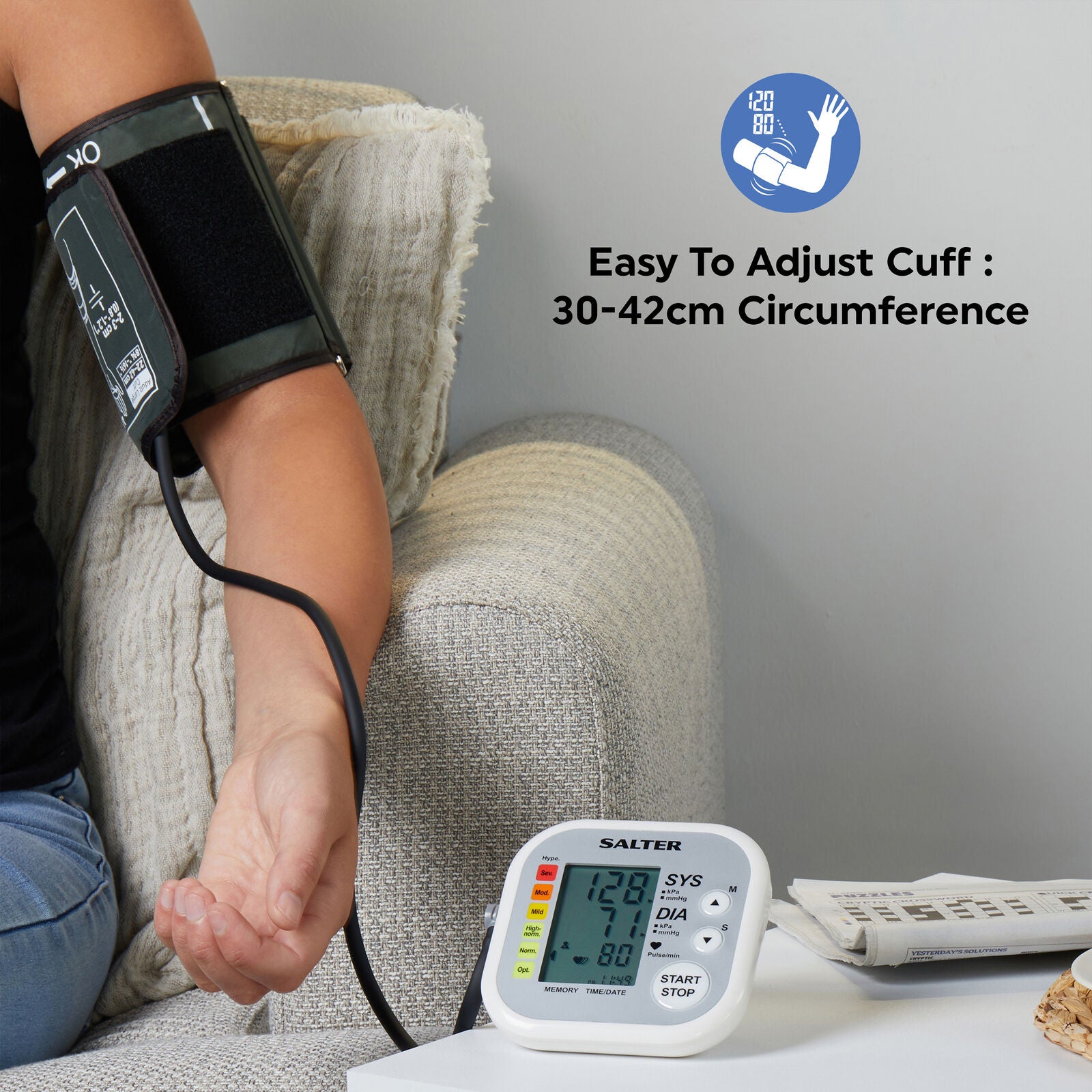 Salter Automatic Arm Blood Pressure Monitor Portable Easy to Use Big Display