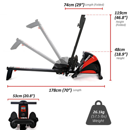 Viavito Sumi Compact Magnetic Rower Fitness Folding Rowing Machine