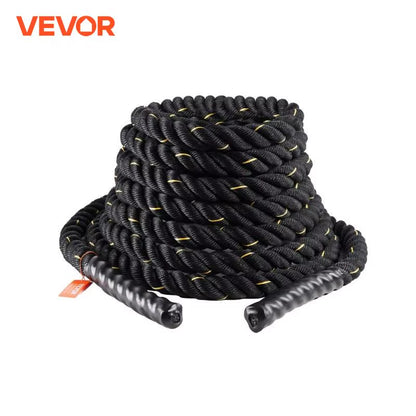 VEVOR Battle Rope 1.5 Inch Diameter 30Ft Length for Home Gym Body Workout Core Strength Training Muscle Building Fitness