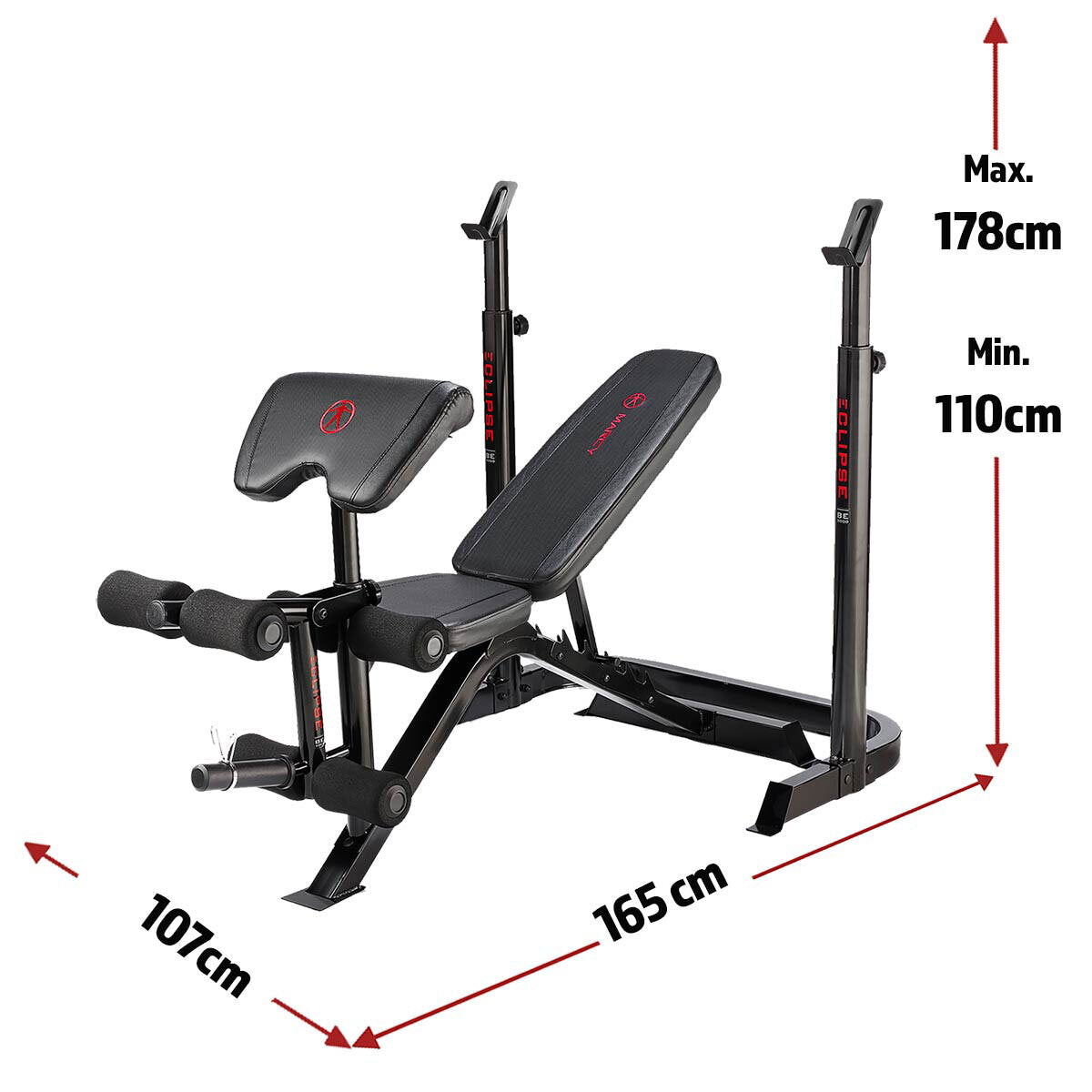 BE3000 Eclipse Weight Bench & Squat Rack