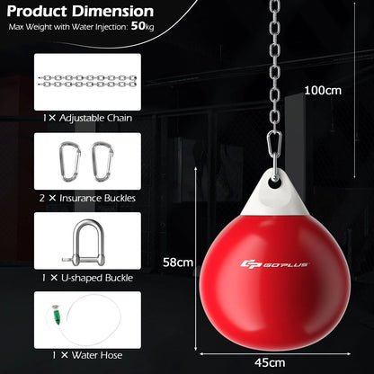 Water Punching Bag with Water Injector and Hanging Accessories