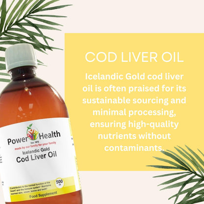 Icelandic Gold Cod Liver Oil | Omega 3 Fish Oil with EPA and DHA Supplements | Vitamin a Immune System Booster and Vitamin D | Omega-3 Nutritional Supplements