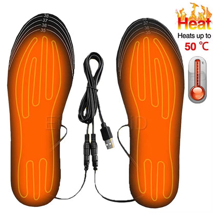 USB Heated Shoe Insoles Feet Warm Sock Pad Mat Electrically Heating Insoles Washable Warm Thermal Insoles Unisex WJ014 Insoles