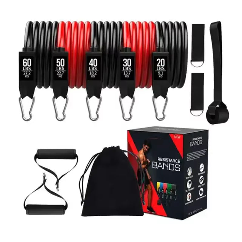 Portable Pilates Bar Kit with Resistance Bands - Home Gym Bodybuilding Fitness Equipment