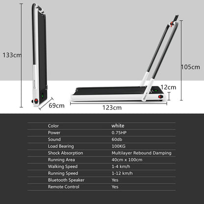 Folding Treadmill with LED Display Bluetooth Speaker