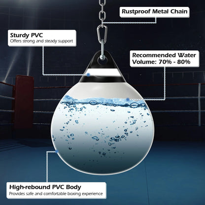 Water Punching Bag with Water Injector and Hanging Accessories