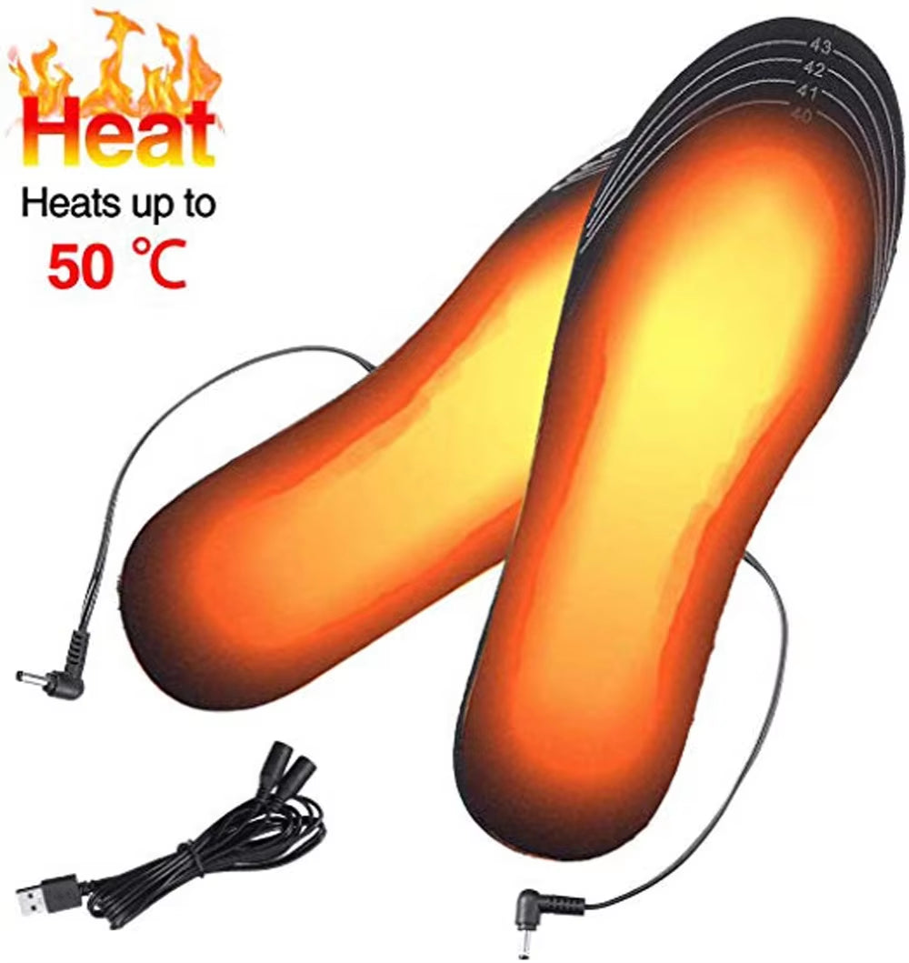 USB Heated Shoe Insoles Feet Warm Sock Pad Mat Electrically Heating Insoles Washable Warm Thermal Insoles Unisex WJ014 Insoles