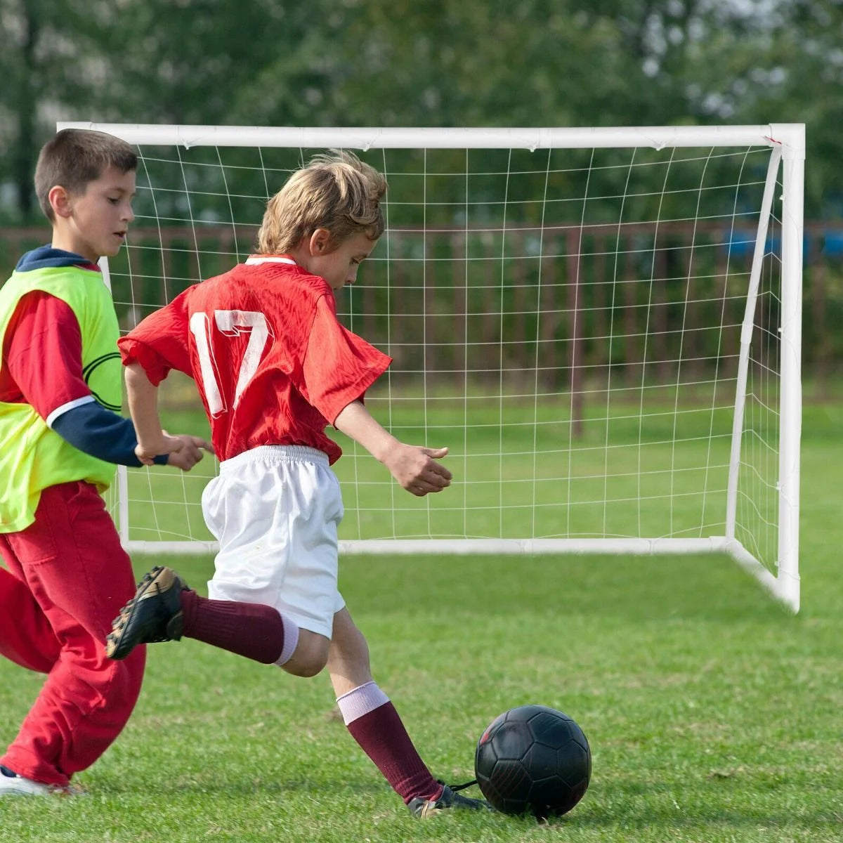 Portable Soccer Goal with PVC Frame and High-Strength Netting