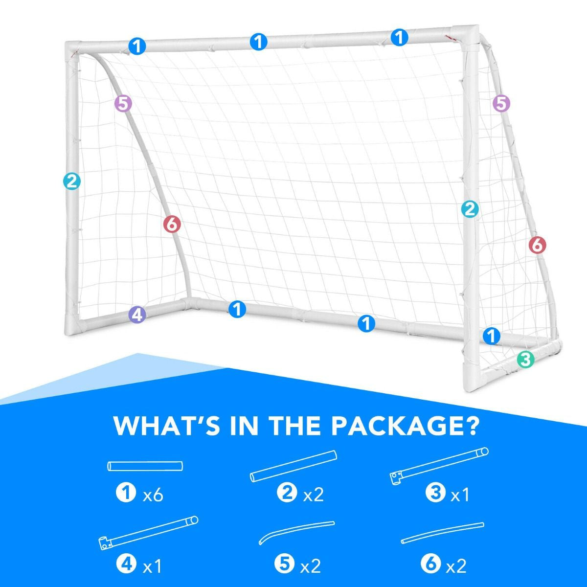 Portable Soccer Goal with PVC Frame and High-Strength Netting