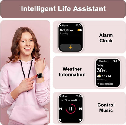 Women Alexa Smartwatch Fitness Bluetooth Call Watch for Android Iphone Samsung