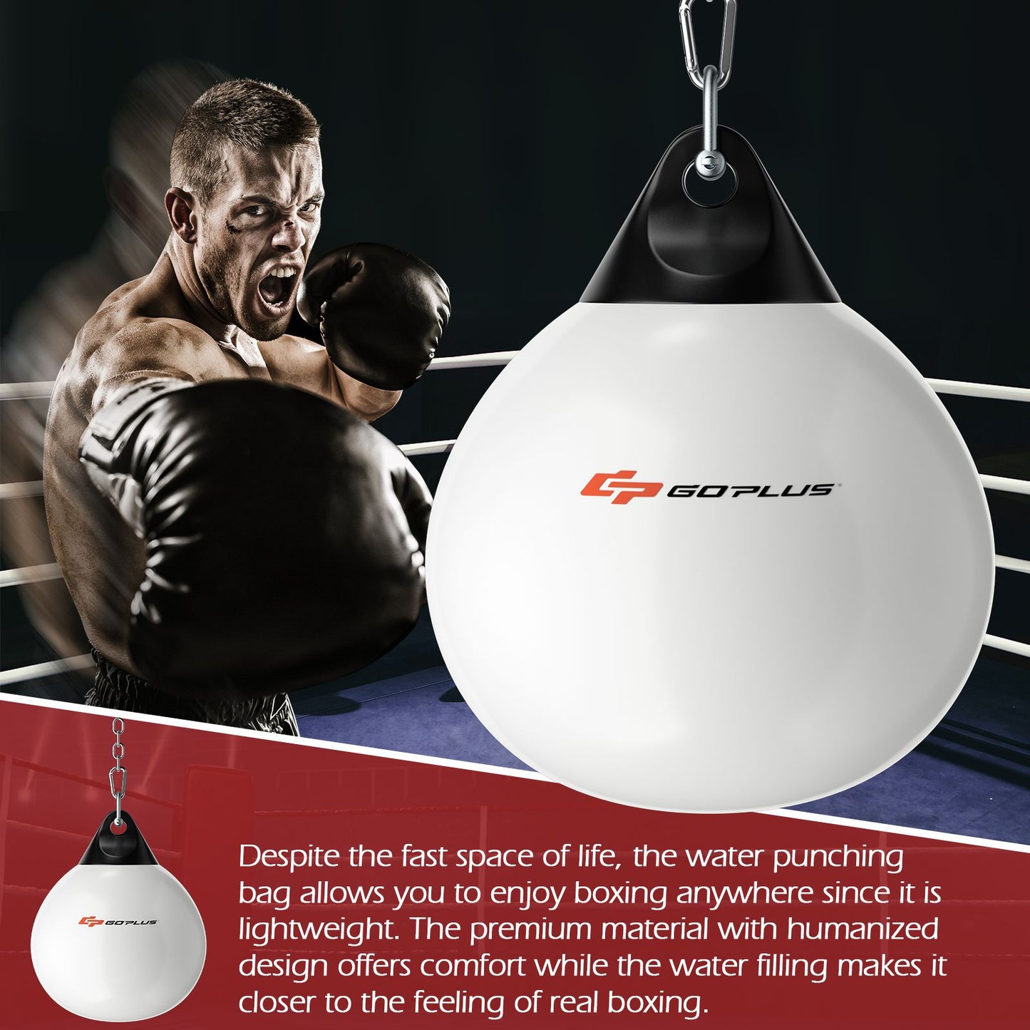 Water Punching Bag with Water Injector and Hanging Accessories