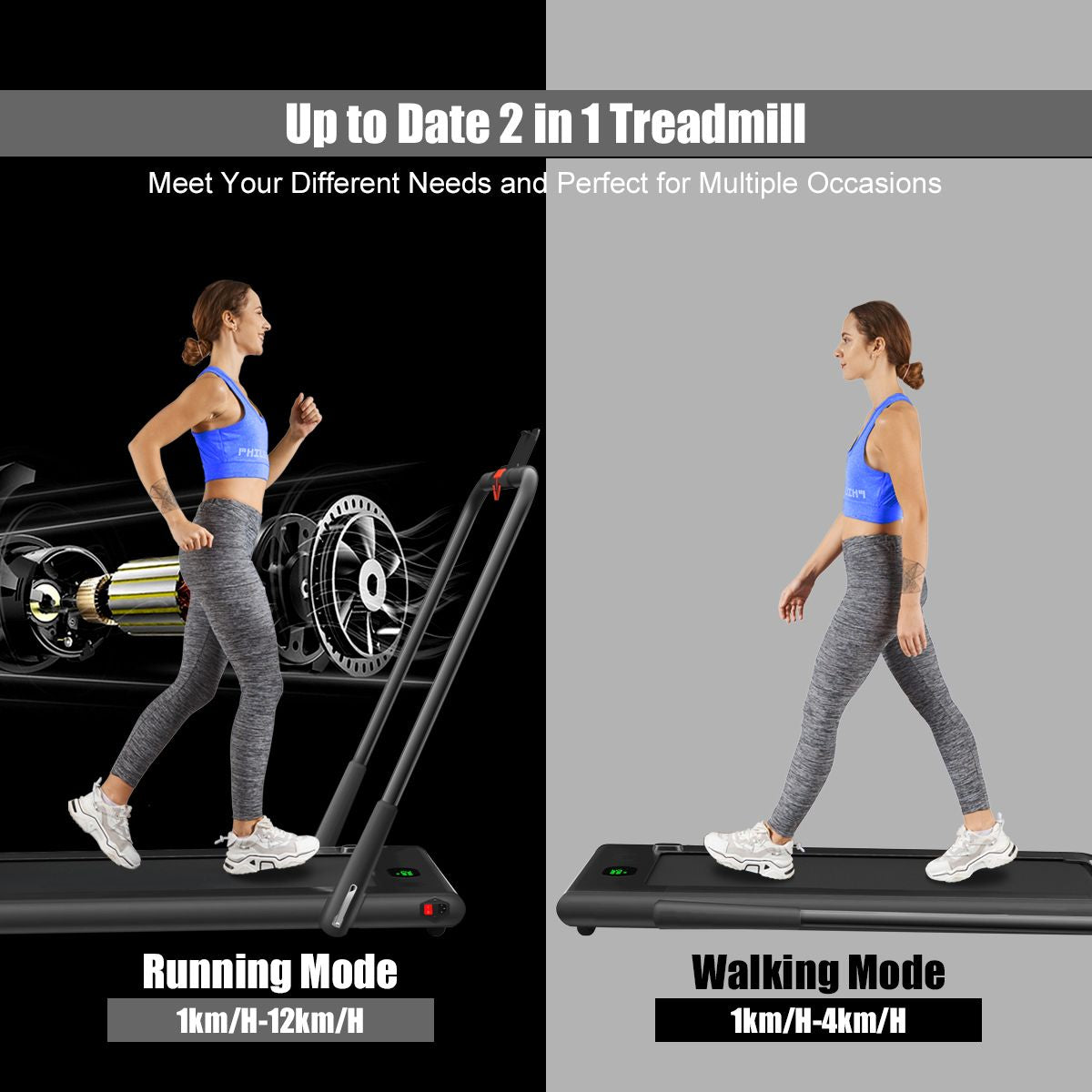 Folding Treadmill with LED Display Bluetooth Speaker