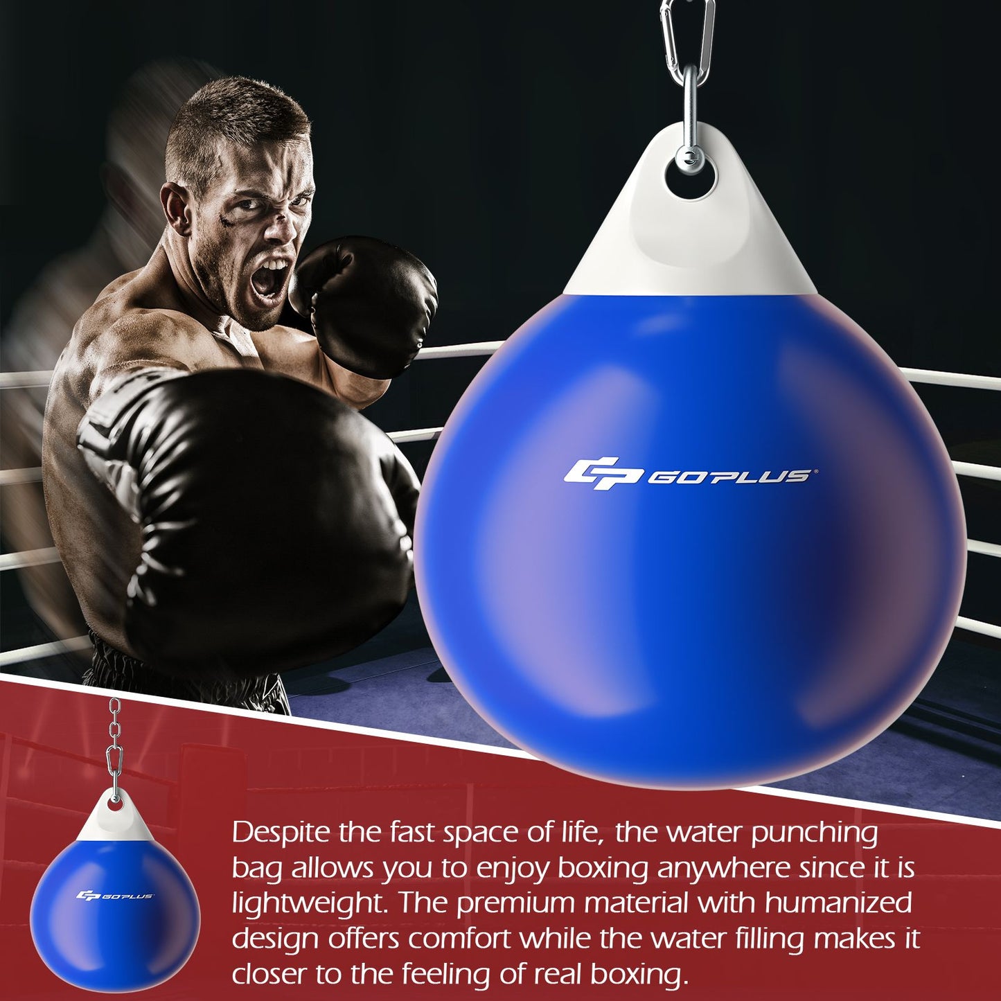 Water Punching Bag with Water Injector and Hanging Accessories