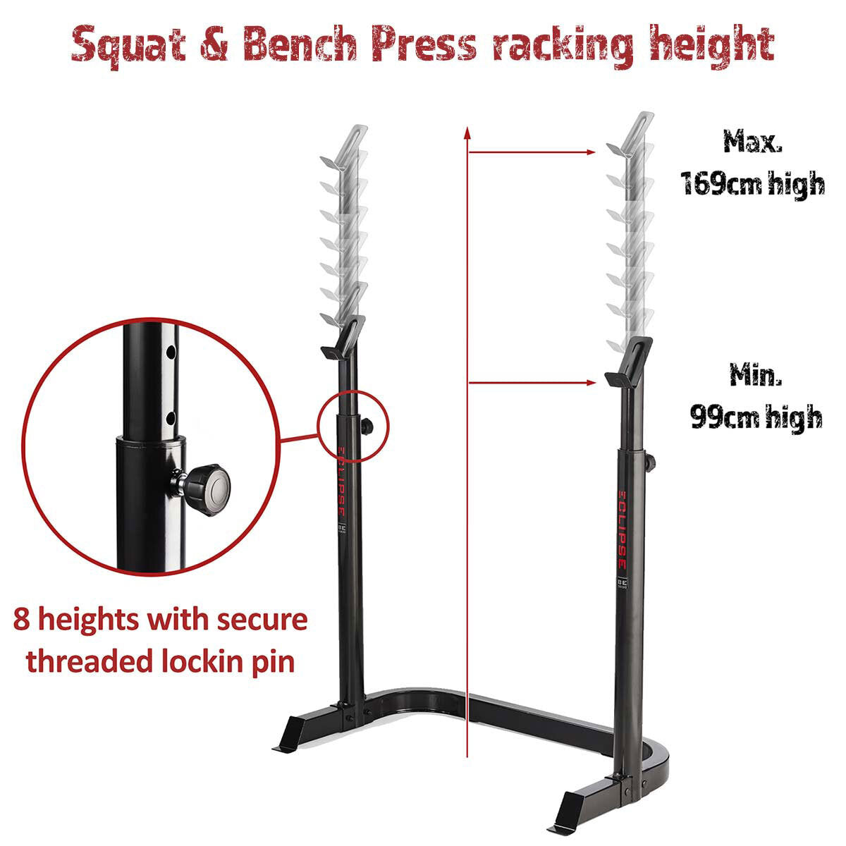 BE3000 Eclipse Weight Bench & Squat Rack