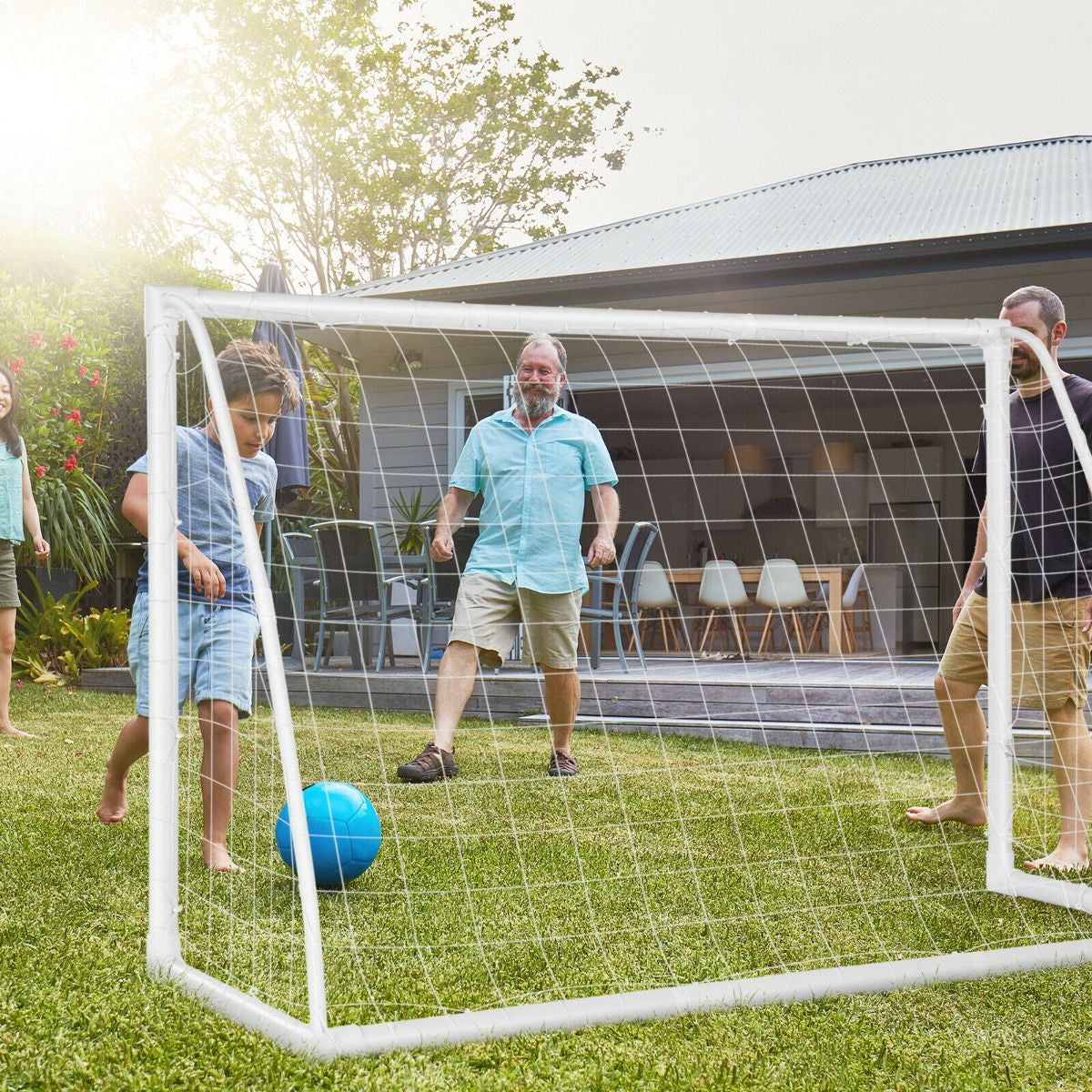 Portable Soccer Goal with PVC Frame and High-Strength Netting