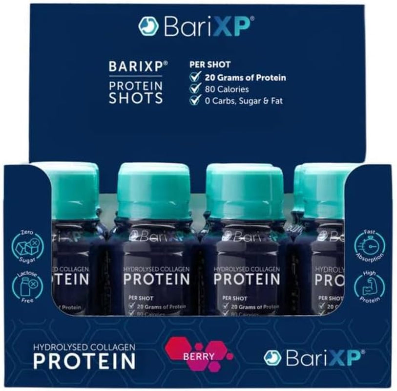 Collagen Protein Shots | 20G of Hydrolysed Protein | 20,000MG Bovine Collagen Peptides | 80 Calories | ZERO Carbs, Sugar & Fat | Lactose Free |12 Ready to Drink - Berry