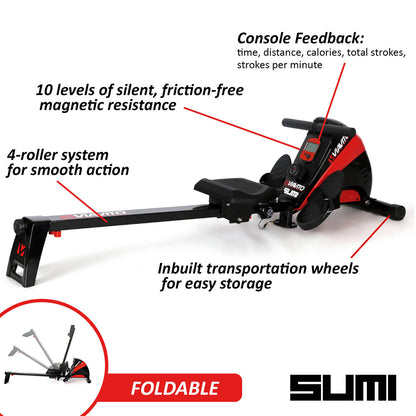 Viavito Sumi Compact Magnetic Rower Fitness Folding Rowing Machine