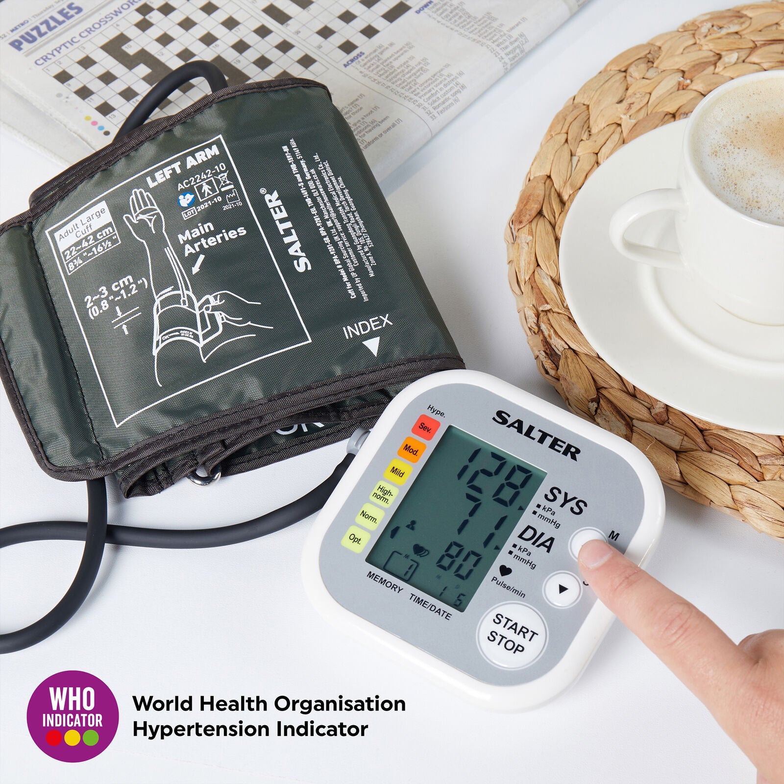 Salter Automatic Arm Blood Pressure Monitor Portable Easy to Use Big Display