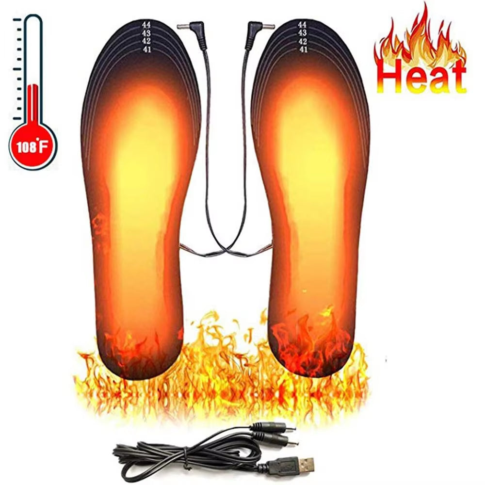 USB Heated Shoe Insoles Feet Warm Sock Pad Mat Electrically Heating Insoles Washable Warm Thermal Insoles Unisex WJ014 Insoles